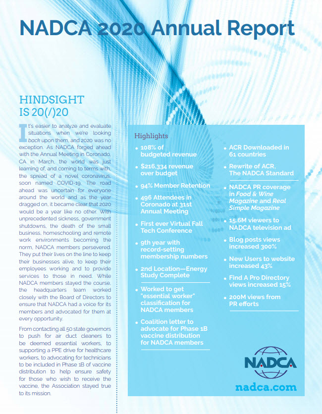 NADCA 2020 Annual Report